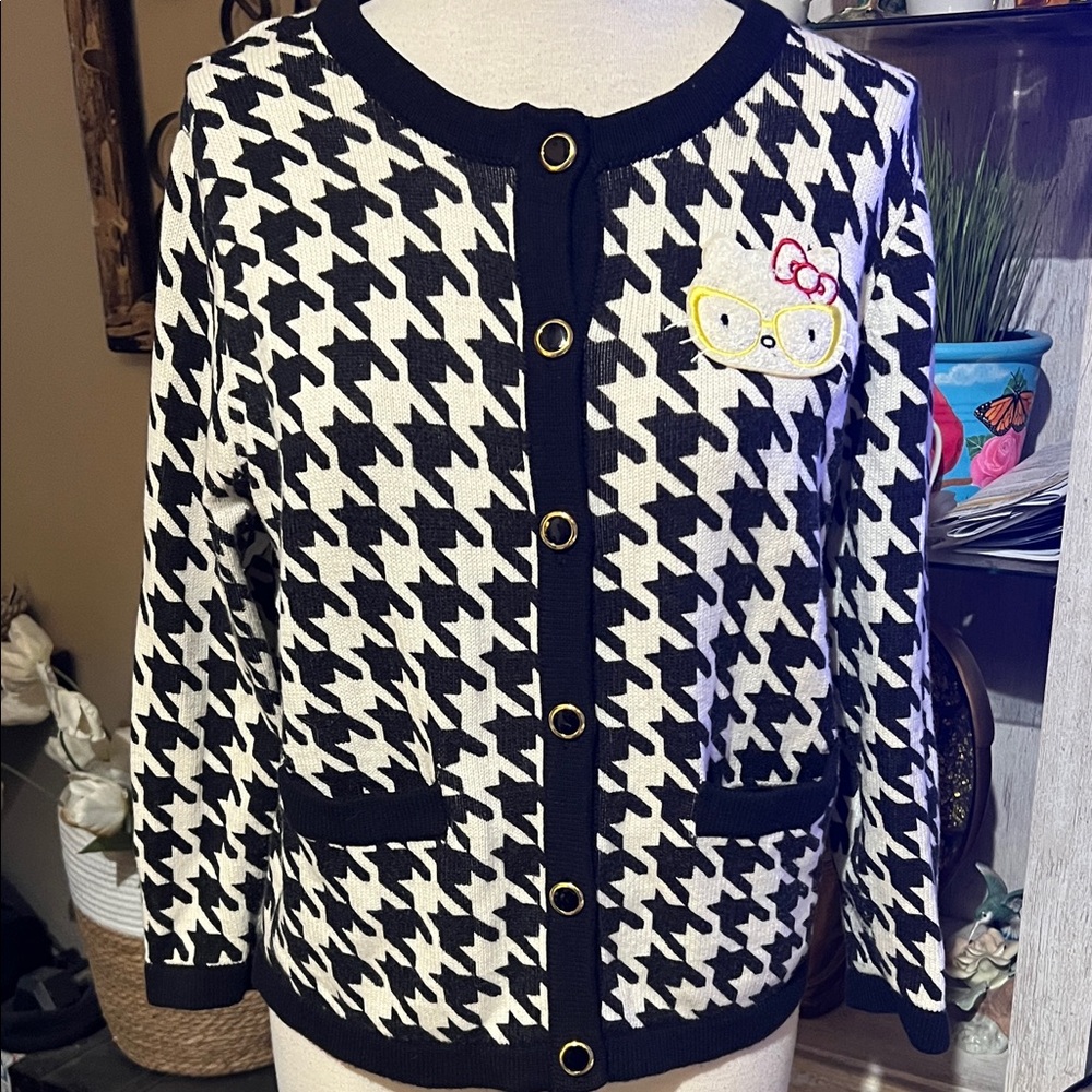 Hello Kitty Black and White Cardigan